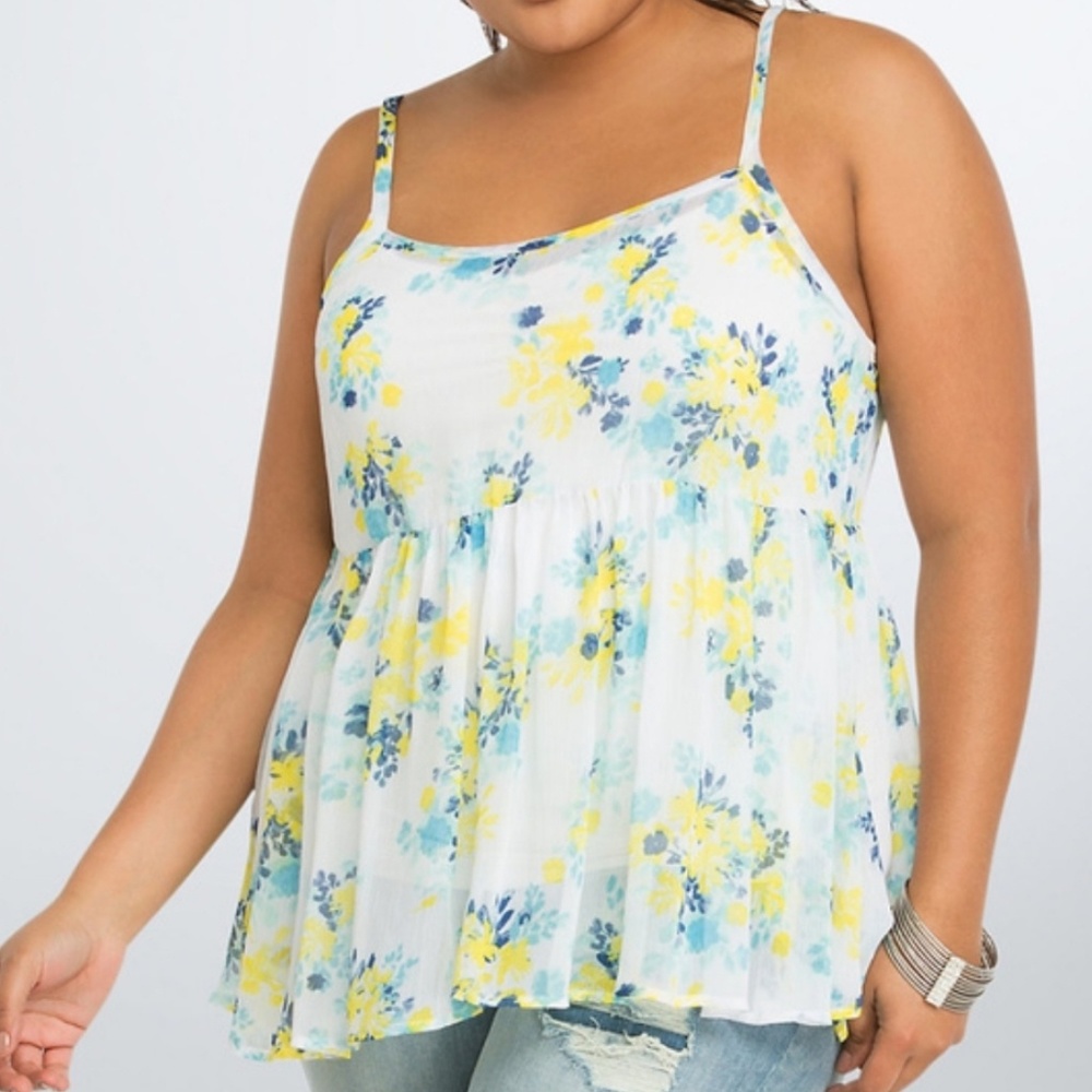 🌼 Floral Chiffon Babydoll Tank ☀️